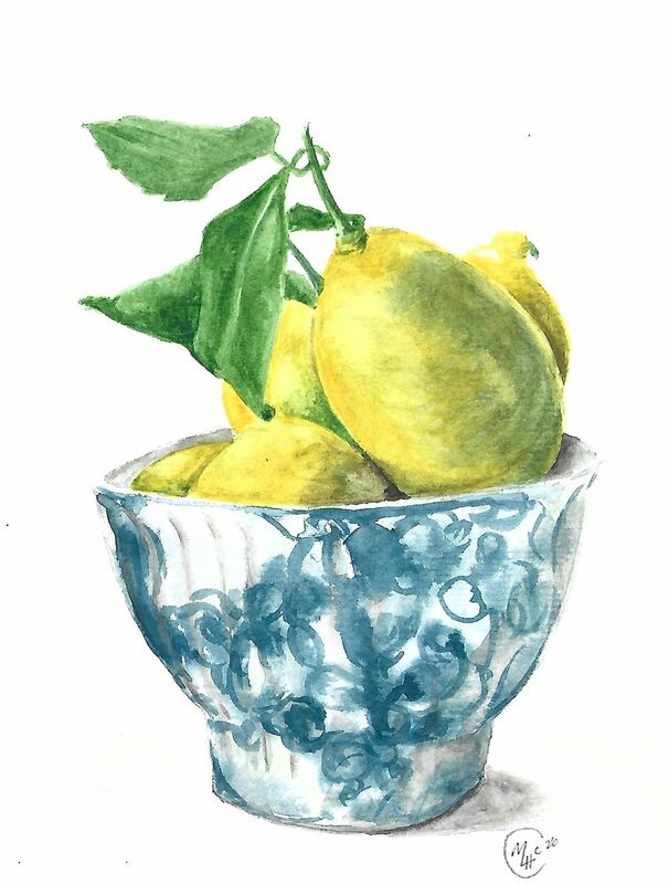 Lemons, watercolour